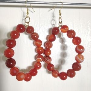 Elegant Red Beaded Earrings